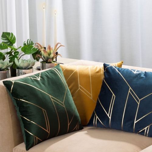 Poszewka dekoracyjna velvet 45x45 granatowa Gina + wypełnienie