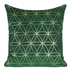 Poszewka dekoracyjna velvet Saly zielono złota 45x45
