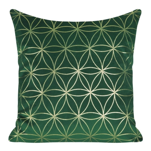 Poszewka dekoracyjna velvet Saly zielono złota 45x45