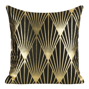 Poszewka dekoracyjna velvet Xena czarno złota 45x45