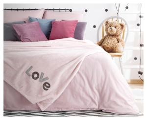 Koc 150x200 różowy LOVE