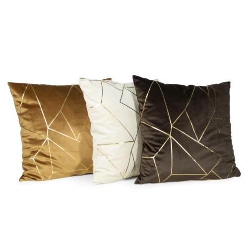 Poszewka dekoracyjna velvet Almes 45x45 kremowo złota
