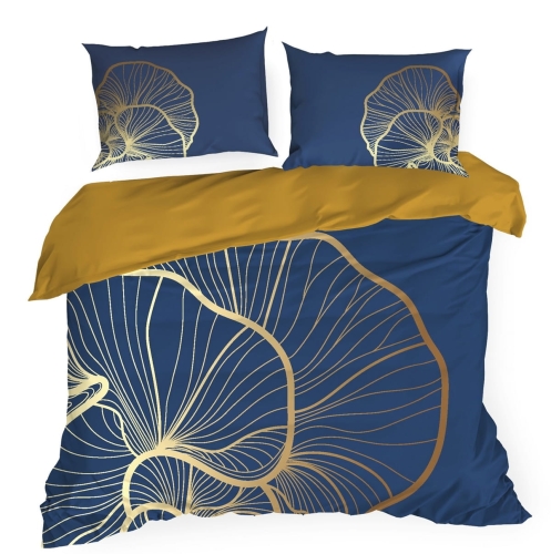 Pościel hiszpańska bawełniana granatowo złota 160x200 Premium