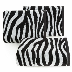 Ręcznik 70x140 Zebra czarno biały żakardowy