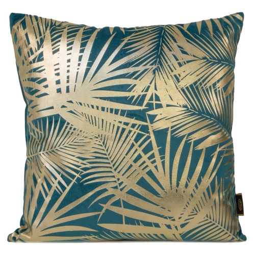 Poszewka dekoracyjna velvet 45x45 Blink turkusowo złota