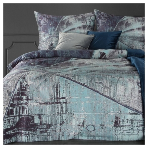Pościel z naturalnej tkaniny Tencel popielato niebieska 160x200 Premium Eurofirany