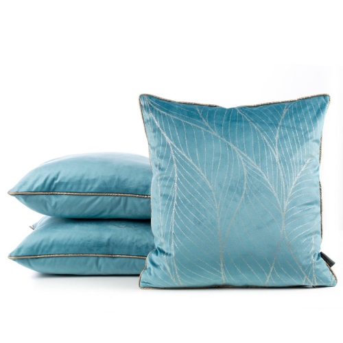 Poszewka LC velvet 45x45 Lotos niebiesko złota
