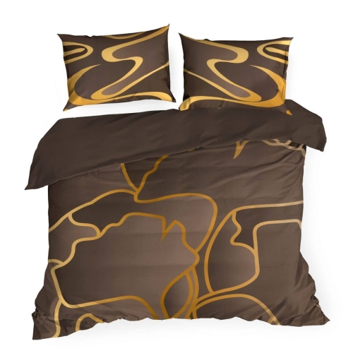 Pościel Alisma Tencel brązowo złota 160x200 Premium Eurofirany