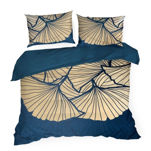 Pościel Musa Tencel granatowo beżowa 160x200 Premium Eurofirany