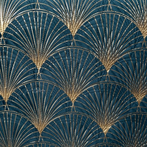 Narzuta Lotos granatowo złota 170x210