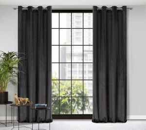Zasłona Lussi 140x250 czarna przelotki