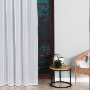 Firana gotowa Demeter 300x270 biała błyszcząca na taśmie