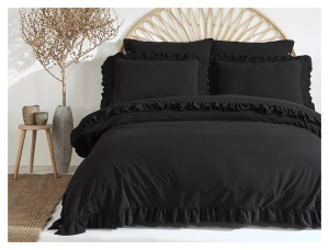 Pościel bawełniana 160x200 Black Stonewashed