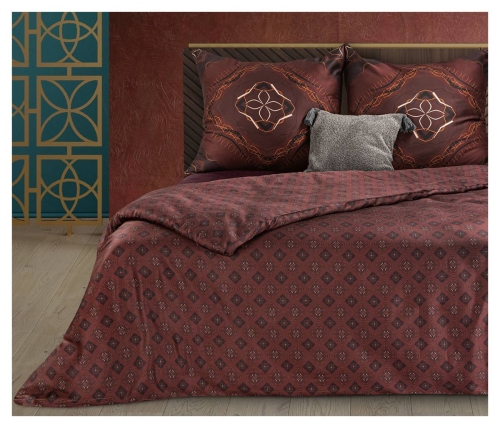 Ekskluzywna pościel Terra Collection bordowa 220x200 Morocco