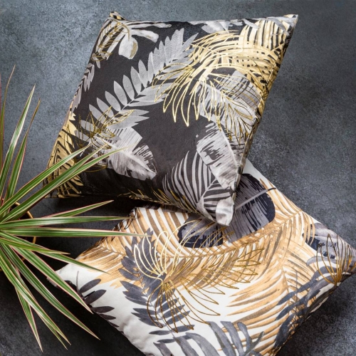 Poszewka dekoracyjna velvet czarno popielato złota 40x40 Bali