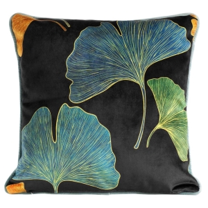 Poszewka Neon velvet 45x45 czarno turkusowa