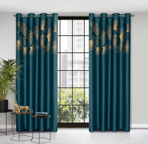 Zasłona Harmony 140x250 ciemno turkusowa przelotki