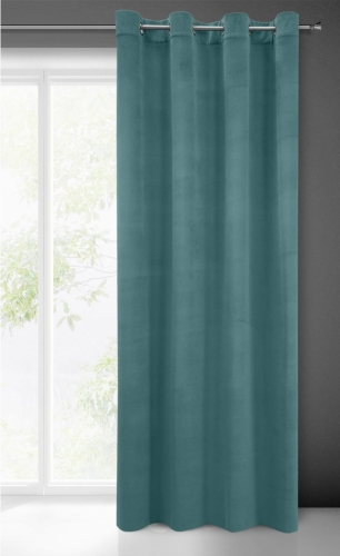 Zasłona Milo 140x250 turkusowa przelotki