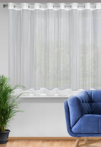Firanka gotowa Sari 300x145 biała przelotki