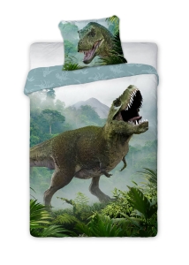 Pościel bawełniana 140x200 T-REX zielony