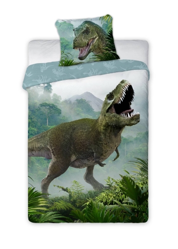 Pościel bawełniana 140x200 T-REX zielony