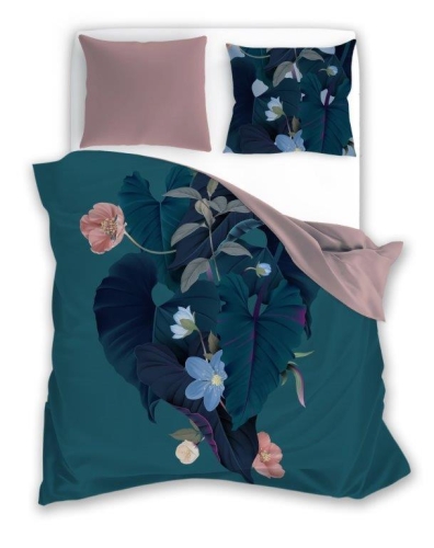 Pościel bawełniana turkusowo różowa Trendy 220x200