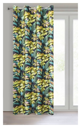 Zasłona Livy 140x250 w liście i kwiaty przelotki