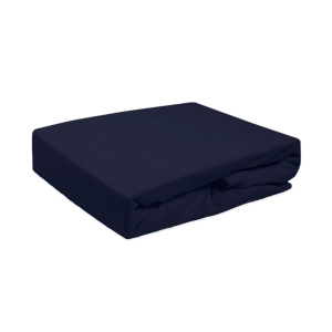 Prześcieradło 160x200 frotte z gumką w kolorze ciemny granat