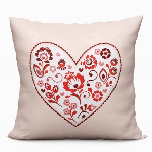 Poszewka kremowa 40x40 Folk