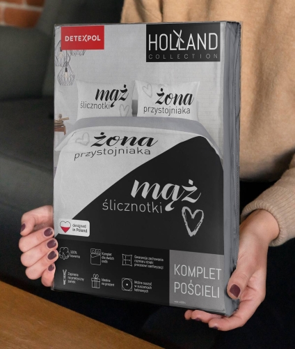 Pościel bawełniana Holland 160x200 Żona Przystojniaka Mąż Ślicznotki