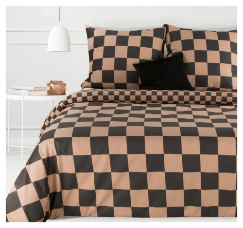 Komplet pościeli bawełnianej Sara 160x200 w szachownice