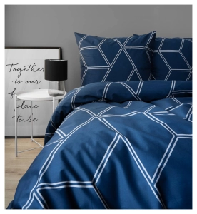Pościel satyna bawełniana granatowa Home Satin 160x200