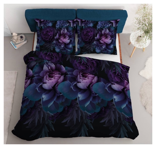 Pościel satyna bawełniana Home Satin 160x200 w kwiaty 