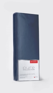Prześcieradło Pure 140x200 satynowe z gumką w kolorze denim