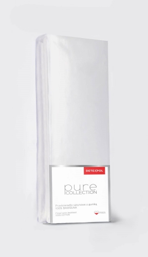 Prześcieradło Pure 140x200 satynowe z gumką w kolorze srebrnym