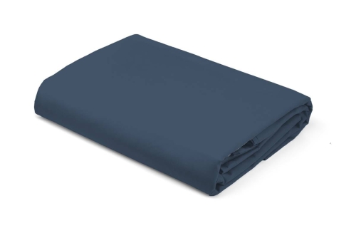 Prześcieradło Pure 160x200 satynowe z gumką w kolorze denim