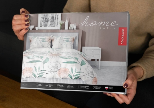Pościel satyna bawełniana Home Satin 140x200 w kwiaty i liście