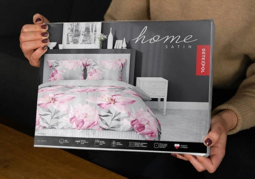 Pościel satyna bawełniana popielata Home Satin 160x200 w magnolie