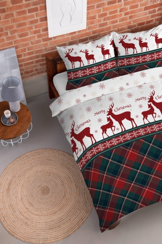 Pościel flanelowa świąteczna 160x200 Merry Christmas
