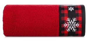 Ręcznik świąteczny czerwono czarny 70x140 Rudolf