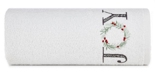Ręcznik świąteczny biały 70x140 Joy