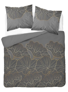 Pościel satyna bawełniana brązowa Home Satin 160x200 w kwiaty