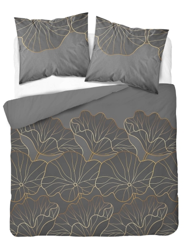 Pościel satyna bawełniana brązowa Home Satin 160x200 w kwiaty
