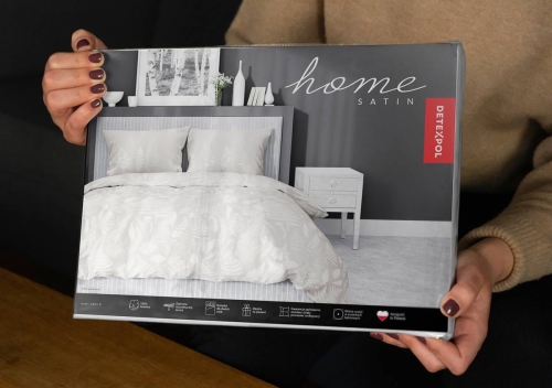 Pościel satyna bawełniana beżowa Home Satin 160x200 w liście