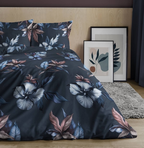 Pościel satyna bawełniana Home Satin 180x200 w duże kwiaty