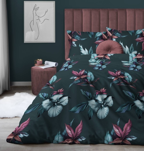 Pościel satyna bawełniana Home Satin 140x200 w duże kwiaty