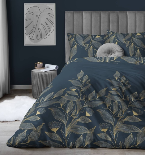 Pościel satyna bawełniana Home Satin 160x200 złote liście