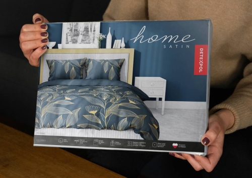 Pościel satyna bawełniana Home Satin 220x200 w złote liście 