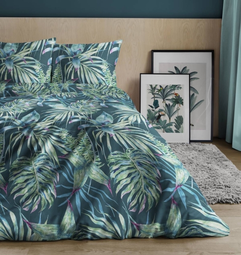 Pościel satyna bawełniana Home Satin 160x200 w liście