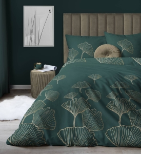 Pościel satyna bawełniana Home Satin 160x200 zielono złota